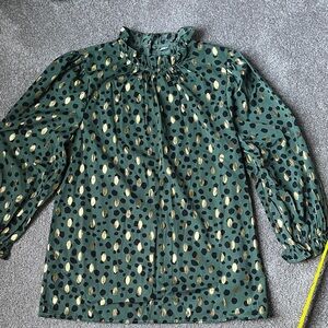 Green Polka Dot Blouse